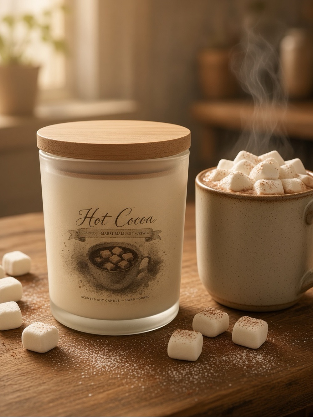 9oz Hot Cocoa Soy Candle | Hand Poured | Cocoa Marshmallow Cream